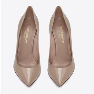 Saint Laurent YSL Anja pumps in patent leather dark pink